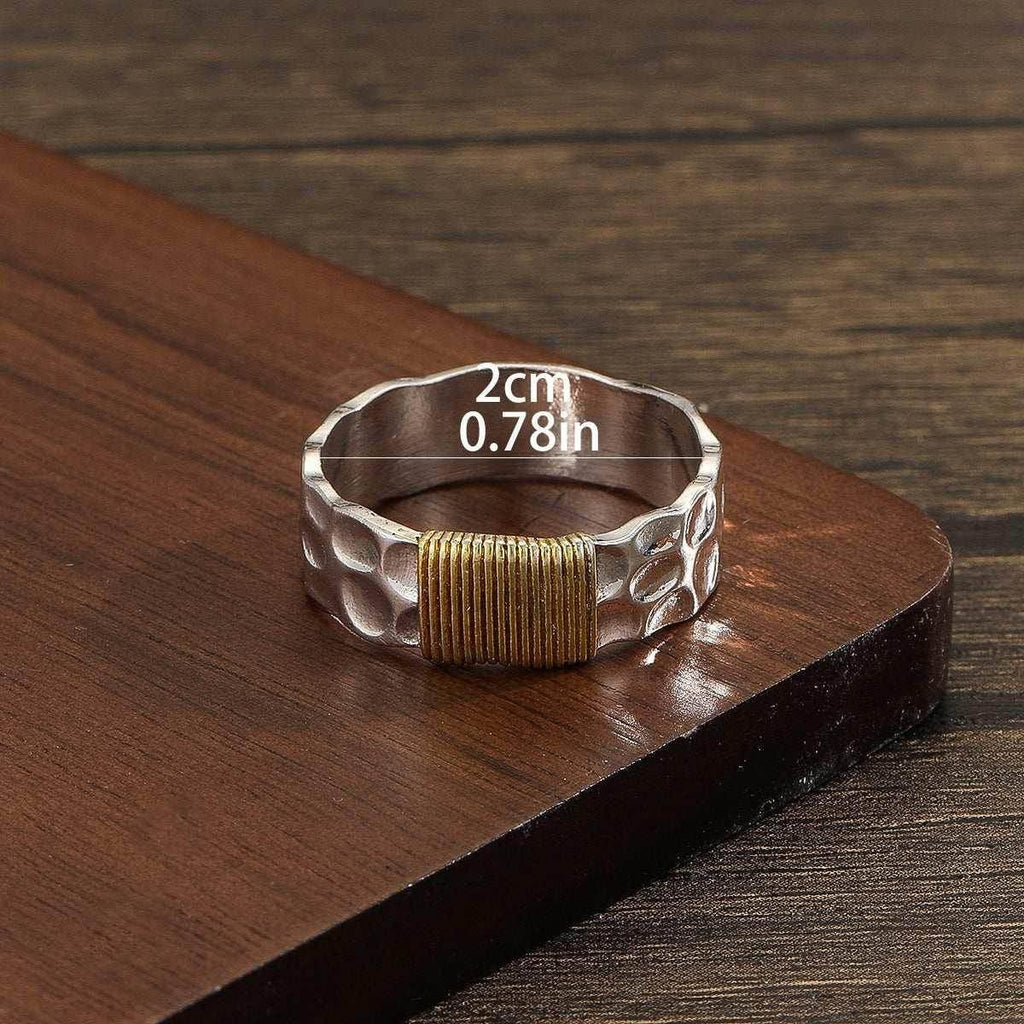 Unisex Geometric Wide Face Statement Ring Gold - ZA-Zola