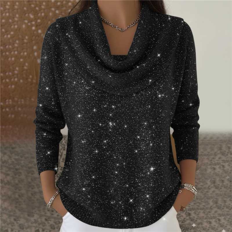 Soft Shine Round Neck Knit Sweater for Women