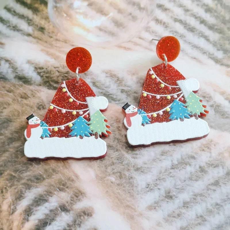 Sweet Rhinestone Christmas Tree Earrings – Festive Holiday Jewelry - ZA-Zola