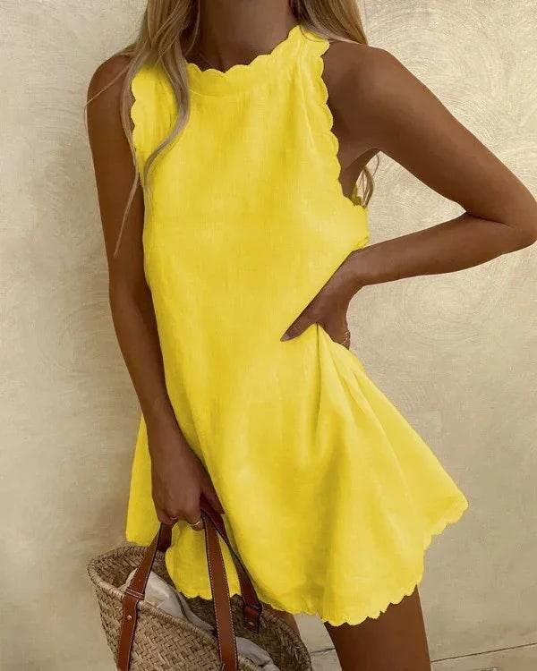 Sexy Loose Sleeveless Linen Dress for Women - ZA-Zola
