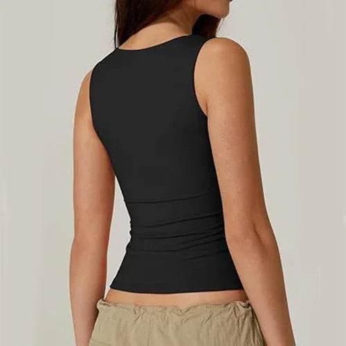 Square-Neck Slim Tank Top | Summer Sleeveless Style - ZA-Zola