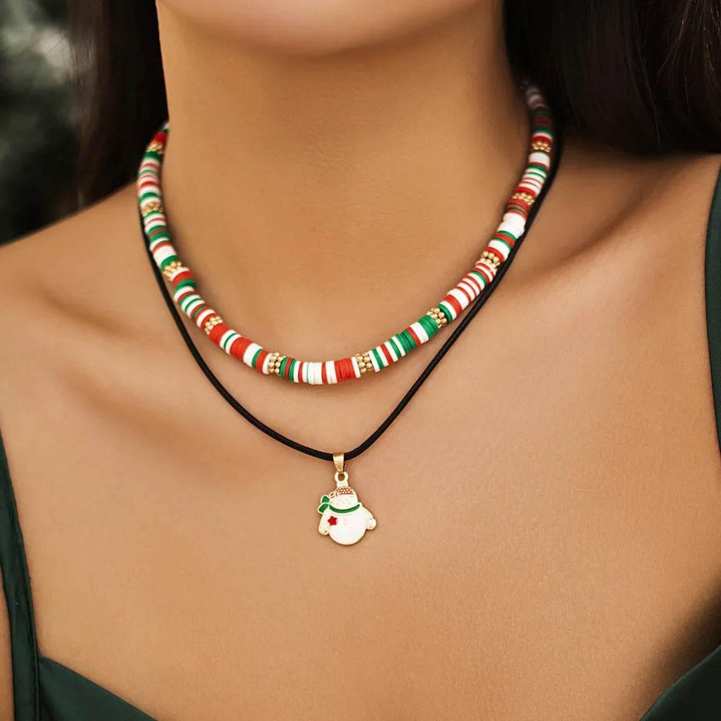 Shop Christmas Snowman Necklace – Festive Crystal Charm - ZA-Zola