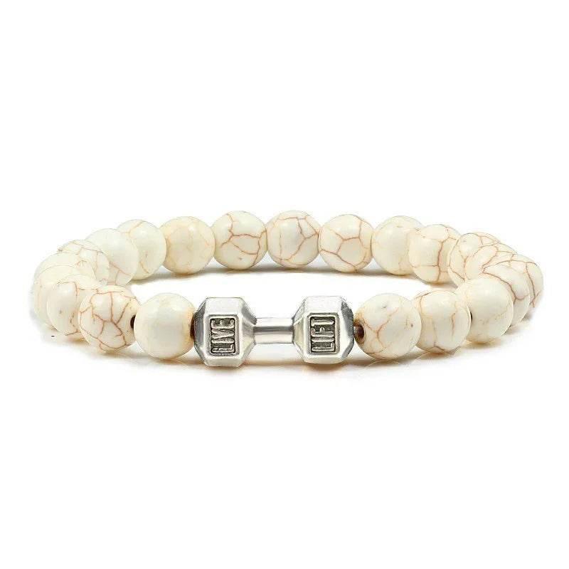 Turquoise Electroplated Alloy Barbell Bracelet - ZA-Zola