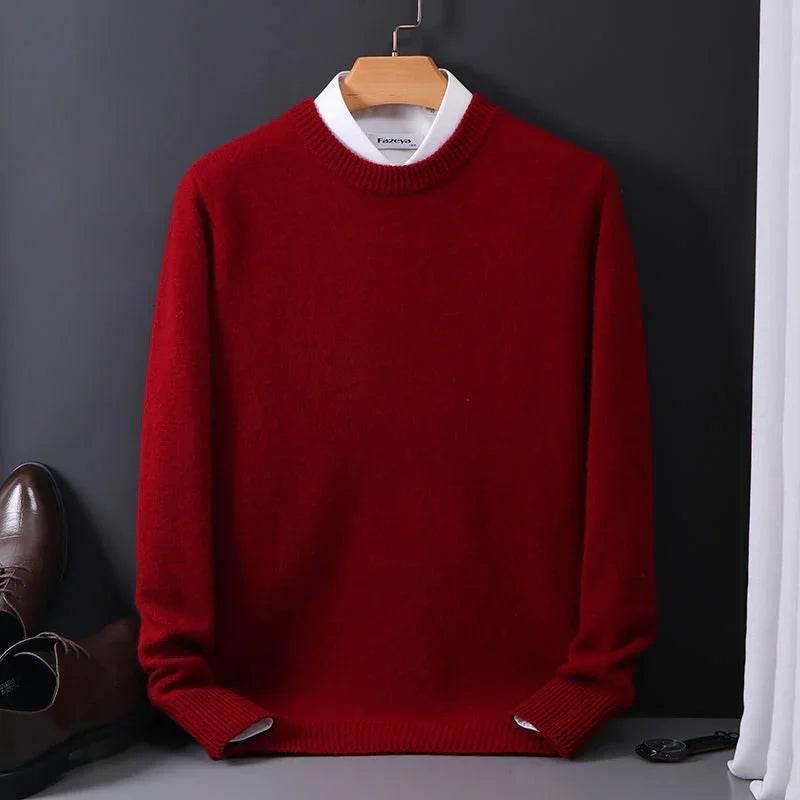 Loose Oversized Round Neck Wool Sweater for Men - ZA-Zola