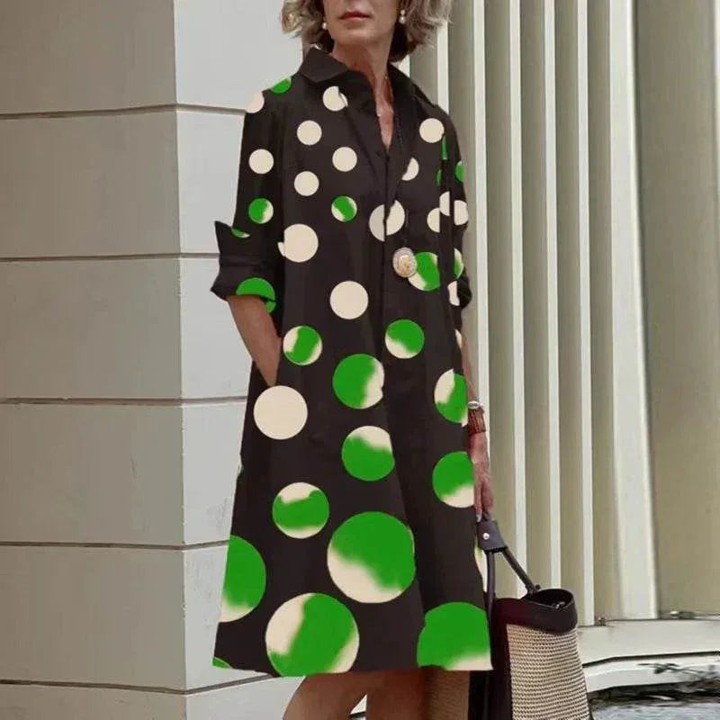 Printed Mid-Length Dress – Casual & Colorful Style - ZA-Zola