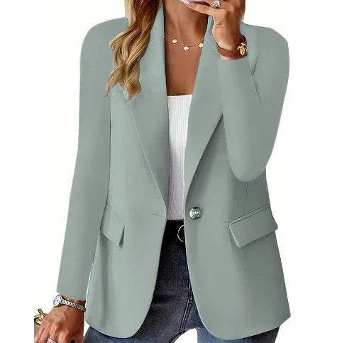 Women’s Autumn Solid Color Suit Jacket - ZA-Zola
