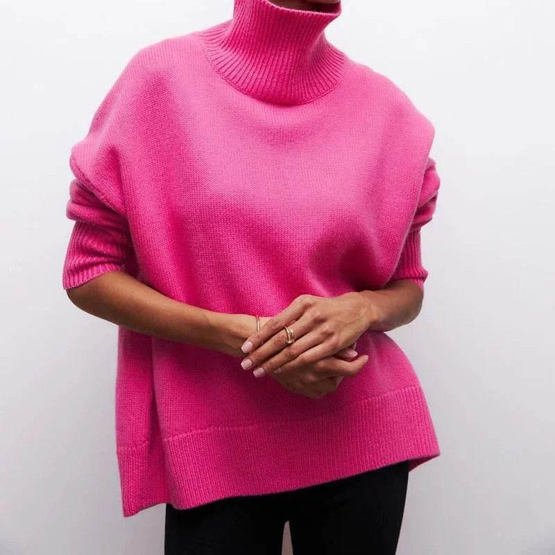 Long Sleeve Solid Color Pullover Sweater Women - ZA-Zola