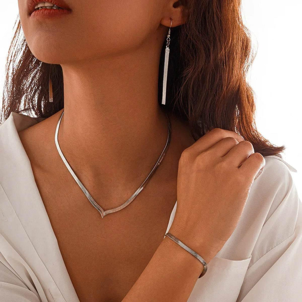 Shop Fashion Flat Snake Necklace Set – fashion necklace - ZA-Zola