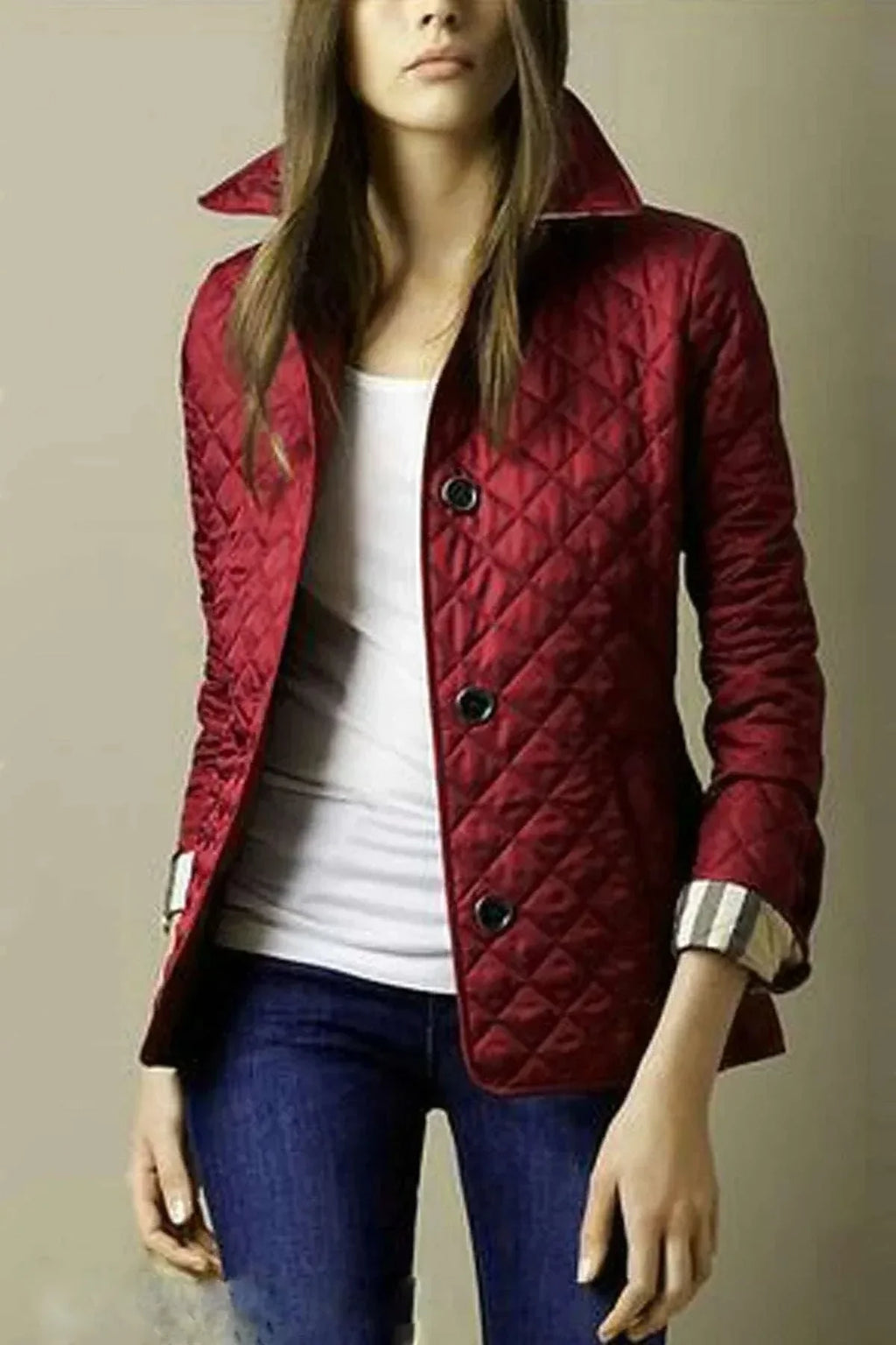 Lapel Cotton Padded Jacket for Women | Elegant Slim Fit Coat - ZA-Zola