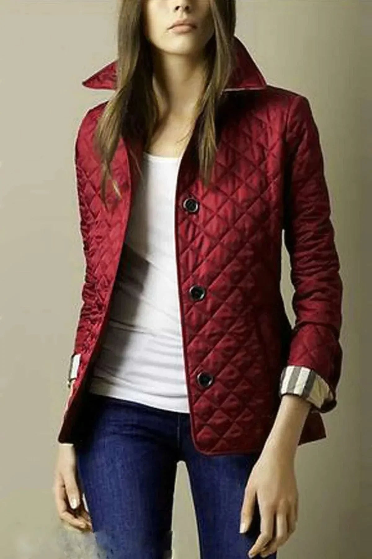Lapel Cotton Padded Jacket for Women | Elegant Slim Fit Coat - ZA-Zola