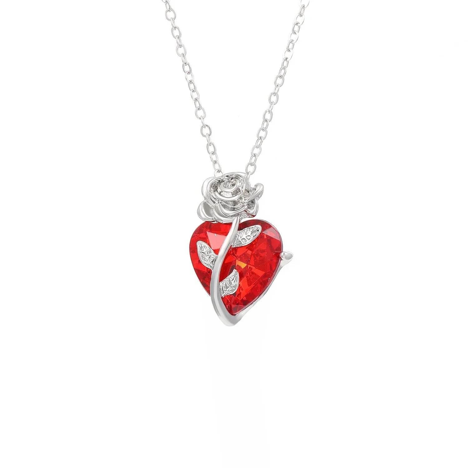 Shop Punk Rose Heart Necklace – Perfect Gift Today! - ZA-Zola