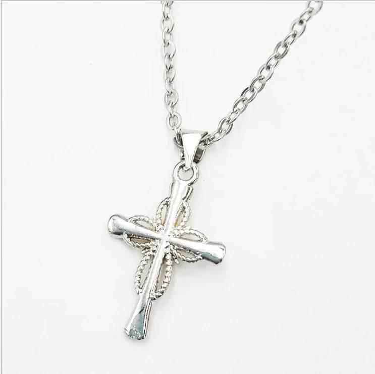 Octagonal Star Cross Pendant – Silver Alloy Chain - ZA-Zola