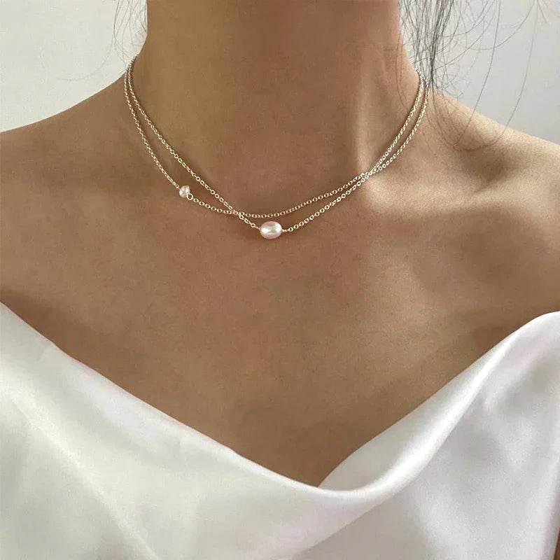ASHIQI Freshwater Pearl 925 Silver Necklace - ZA-Zola