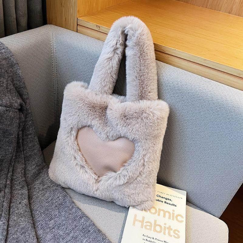 Winter Plush Tote Shoulder Bag | Women's Cozy Handbag - ZA-Zola