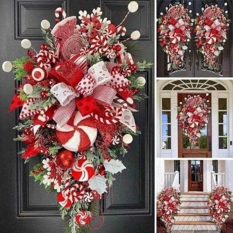 Christmas Wreath Decoration | Artificial Candy Tree Garland Ornament - ZA-Zola