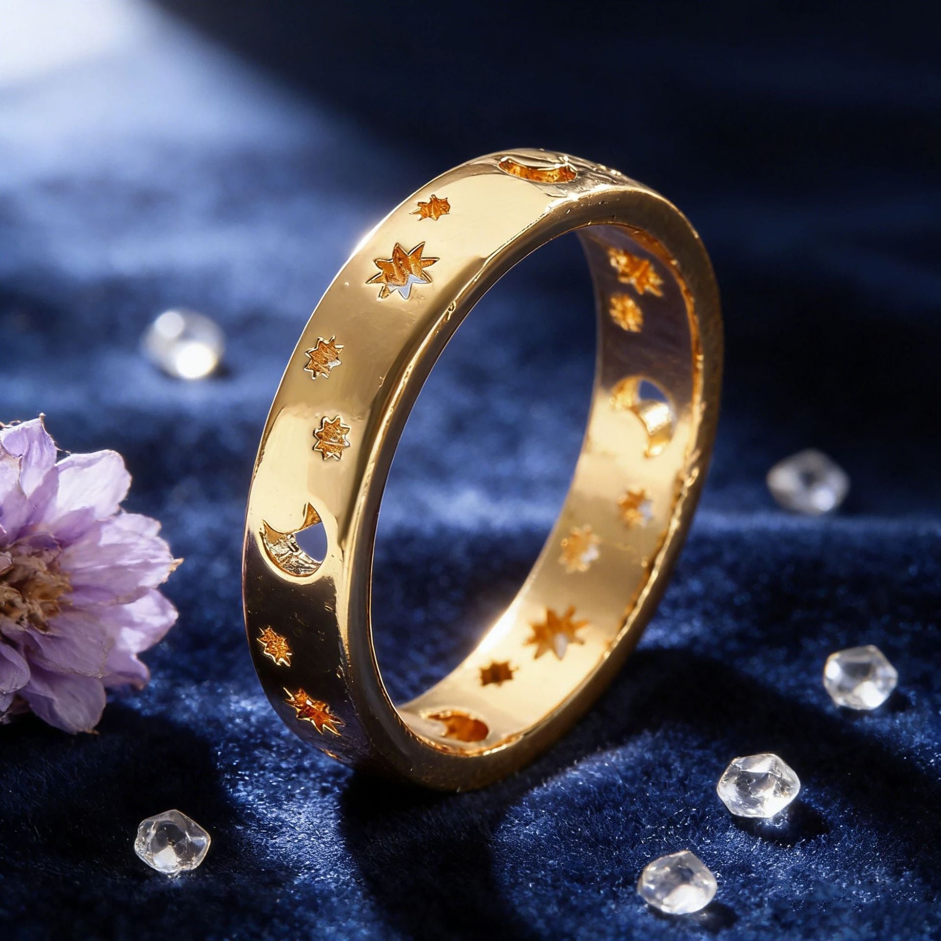 Star And Moon Ring | Light Luxury Fashion Ring