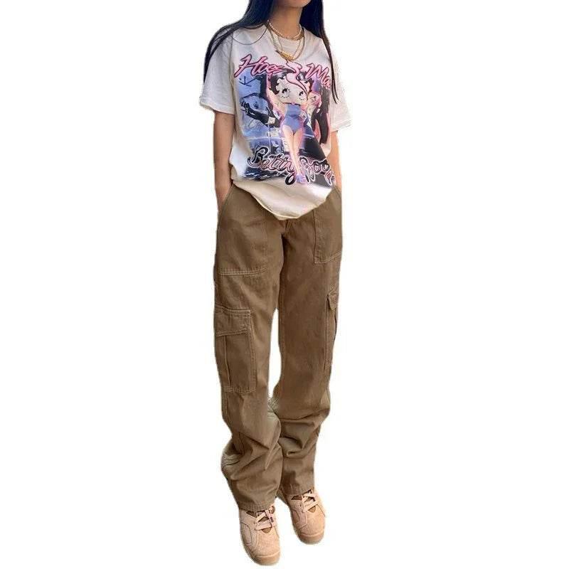 High Waist Workwear Jeans with Pockets - ZA-Zola
