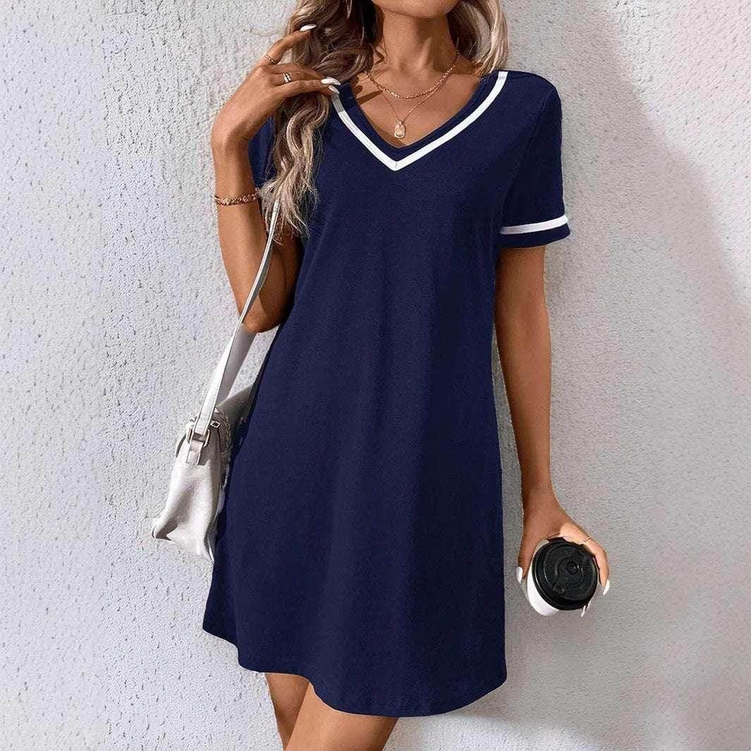 V-Neck Casual Short Sleeve Dress for Women - ZA-Zola