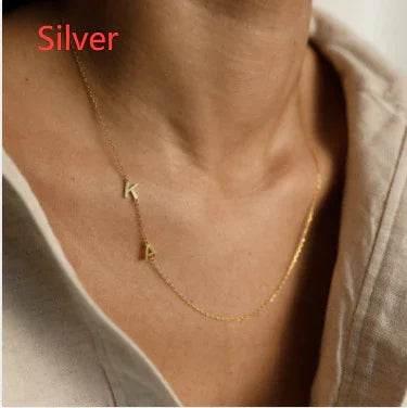 Silver Center Letter Necklace – Shop Now - ZA-Zola