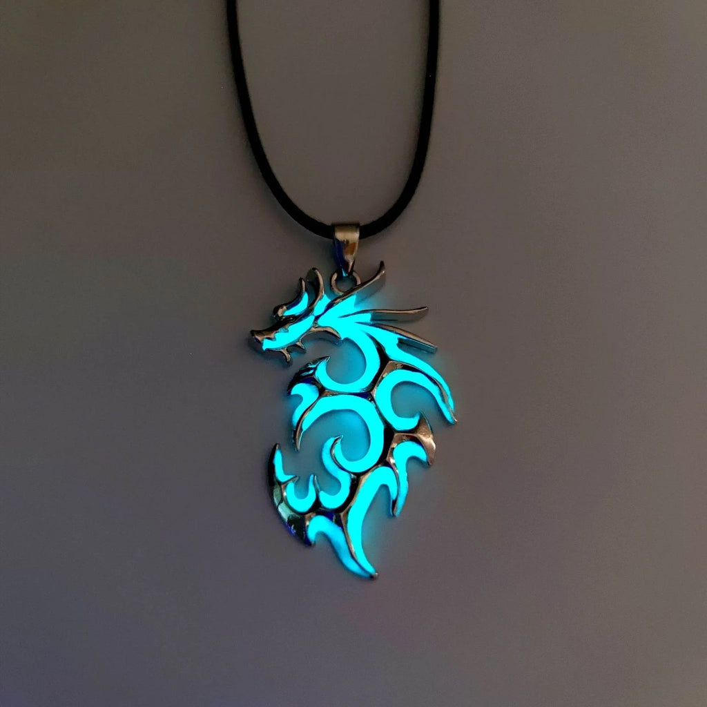 ZA-Zola Men’s Luminous Flame Dragon Necklace - ZA-Zola