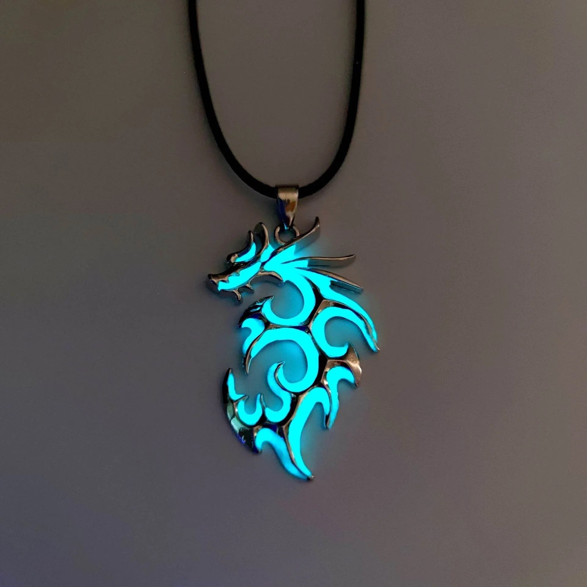 ZA-Zola Men’s Luminous Flame Dragon Necklace - ZA-Zola
