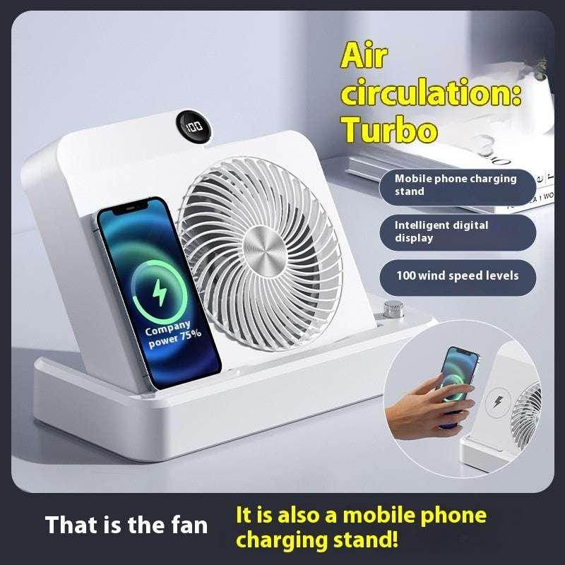 Folding Desk Fan with Wireless Phone Charger - ZA-Zola