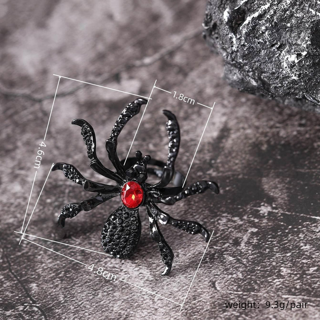ZA-Zola Halloween Spider Rhinestone Ring Women - ZA-Zola