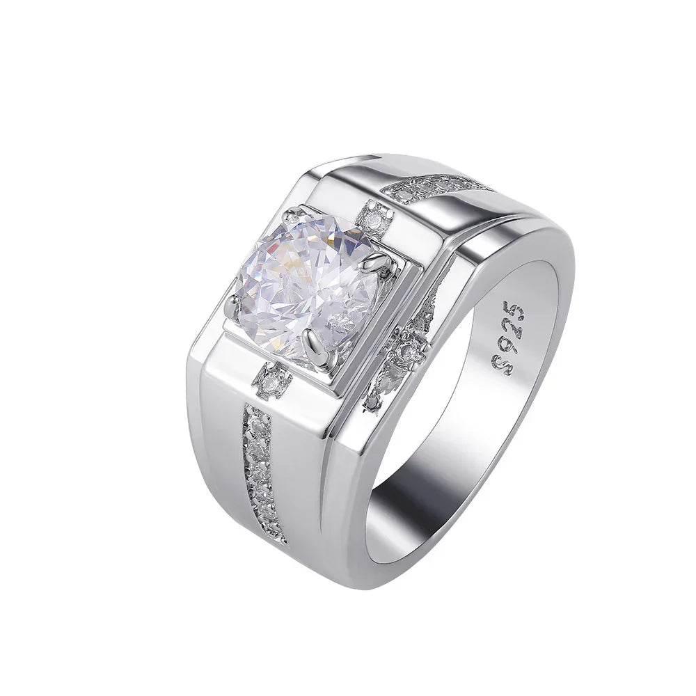 Yellow Gold Fashion Diamond Business Men’s Ring - ZA-Zola