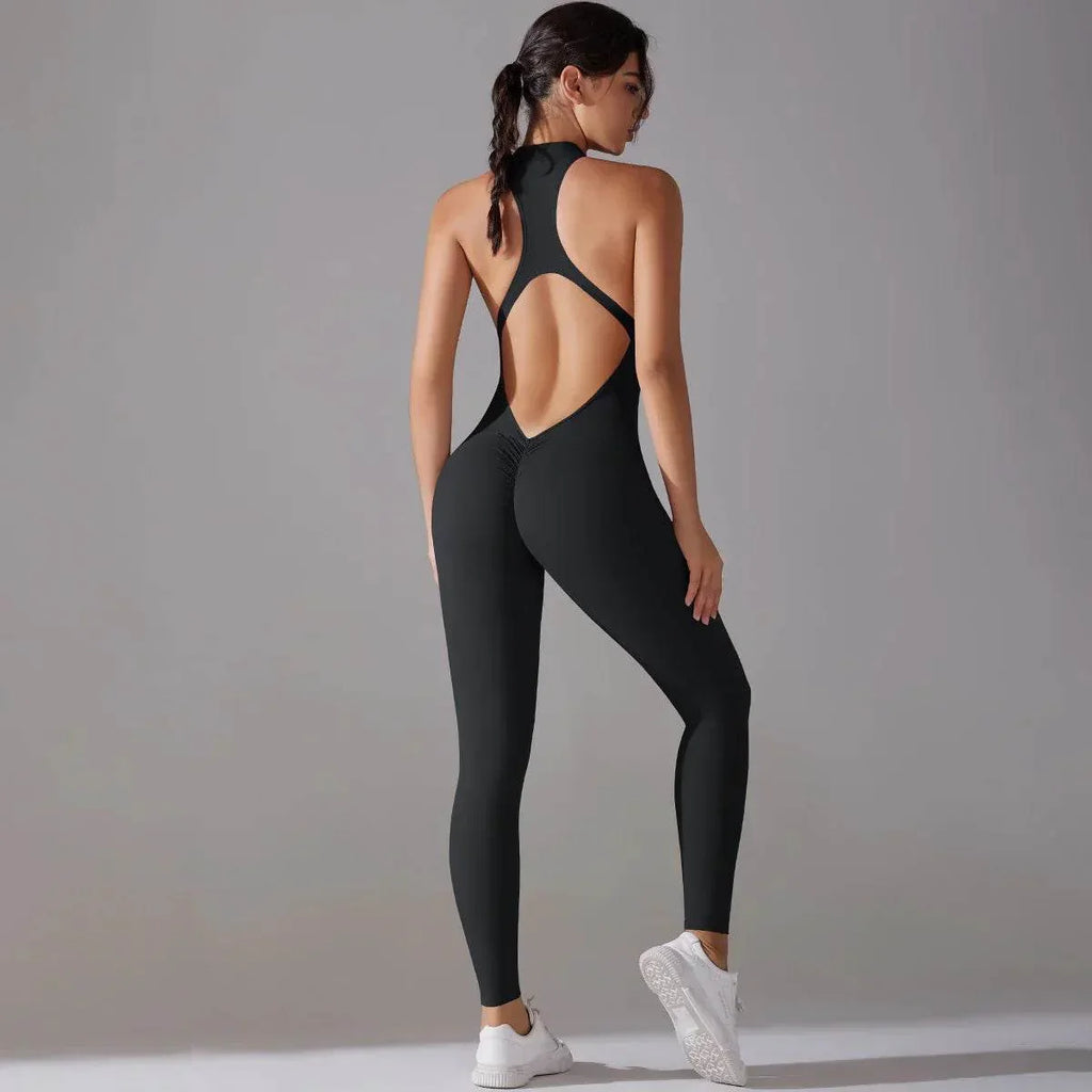Solid Beauty-Back Jumpsuit for Women – Yoga & Fitness Bodysuit - ZA-Zola