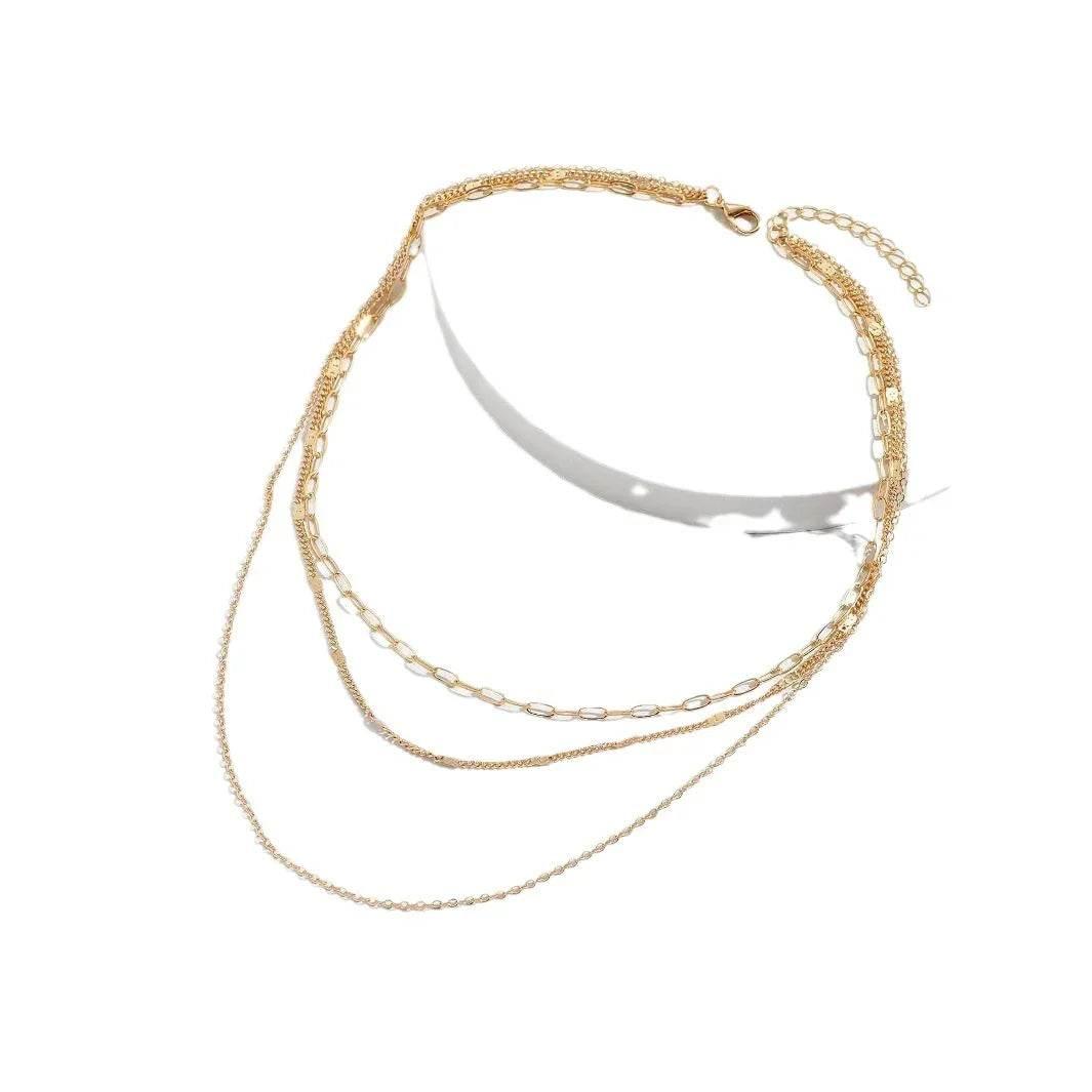 Simple Retro Geometric Multi-Layer Necklace – Buy Now - ZA-Zola