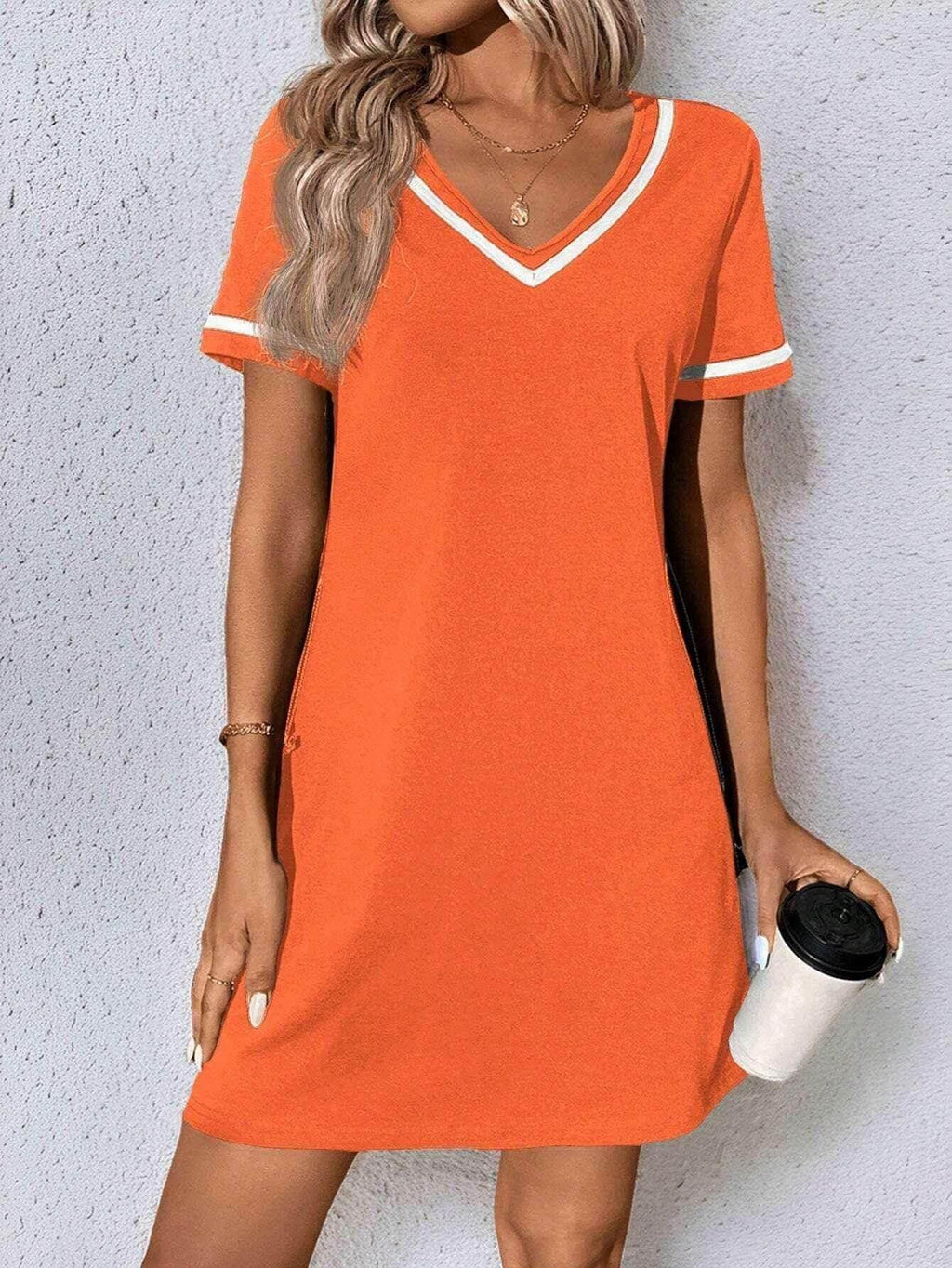 V-Neck Casual Short Sleeve Dress for Women - ZA-Zola