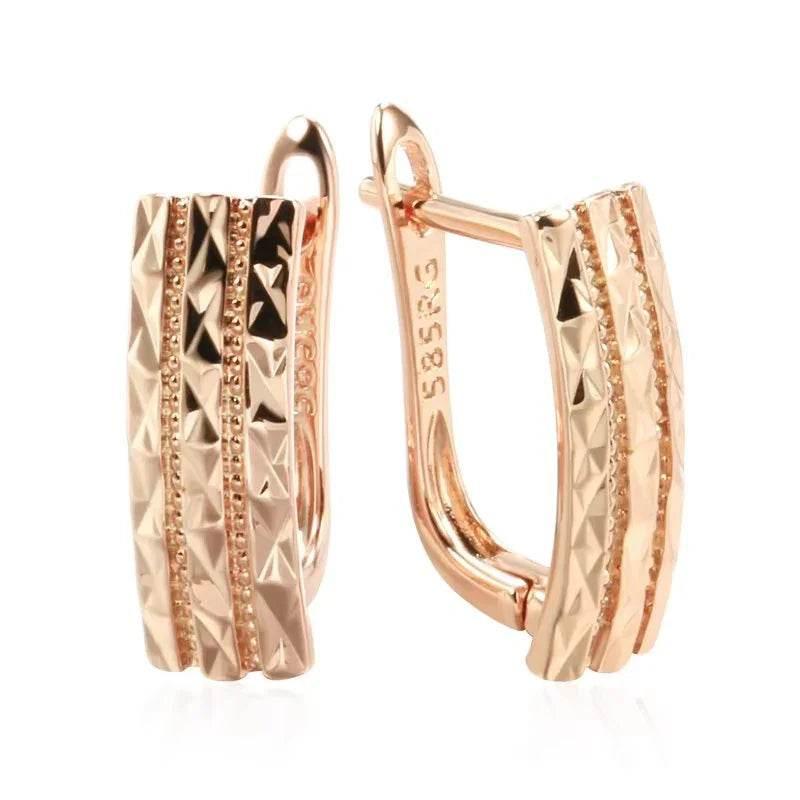 Trendy Rose Gold Diamond Earrings for Women - ZA-Zola