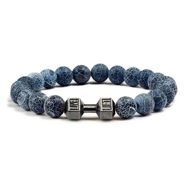 Turquoise Electroplated Alloy Barbell Bracelet - ZA-Zola
