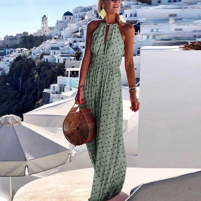 Sexy Round Neck Halter Backless Summer Dress - ZA-Zola