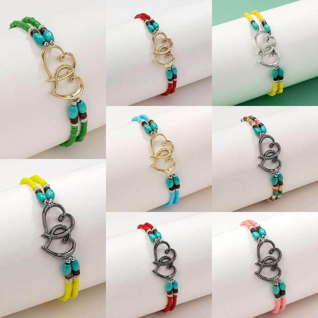 Double Heart Turquoise Anklet – Fashion Vacation Style - ZA-Zola