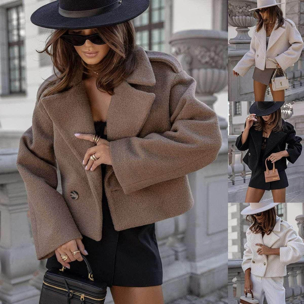 Women's Wool Coat – British Suit Collar Style - ZA-Zola