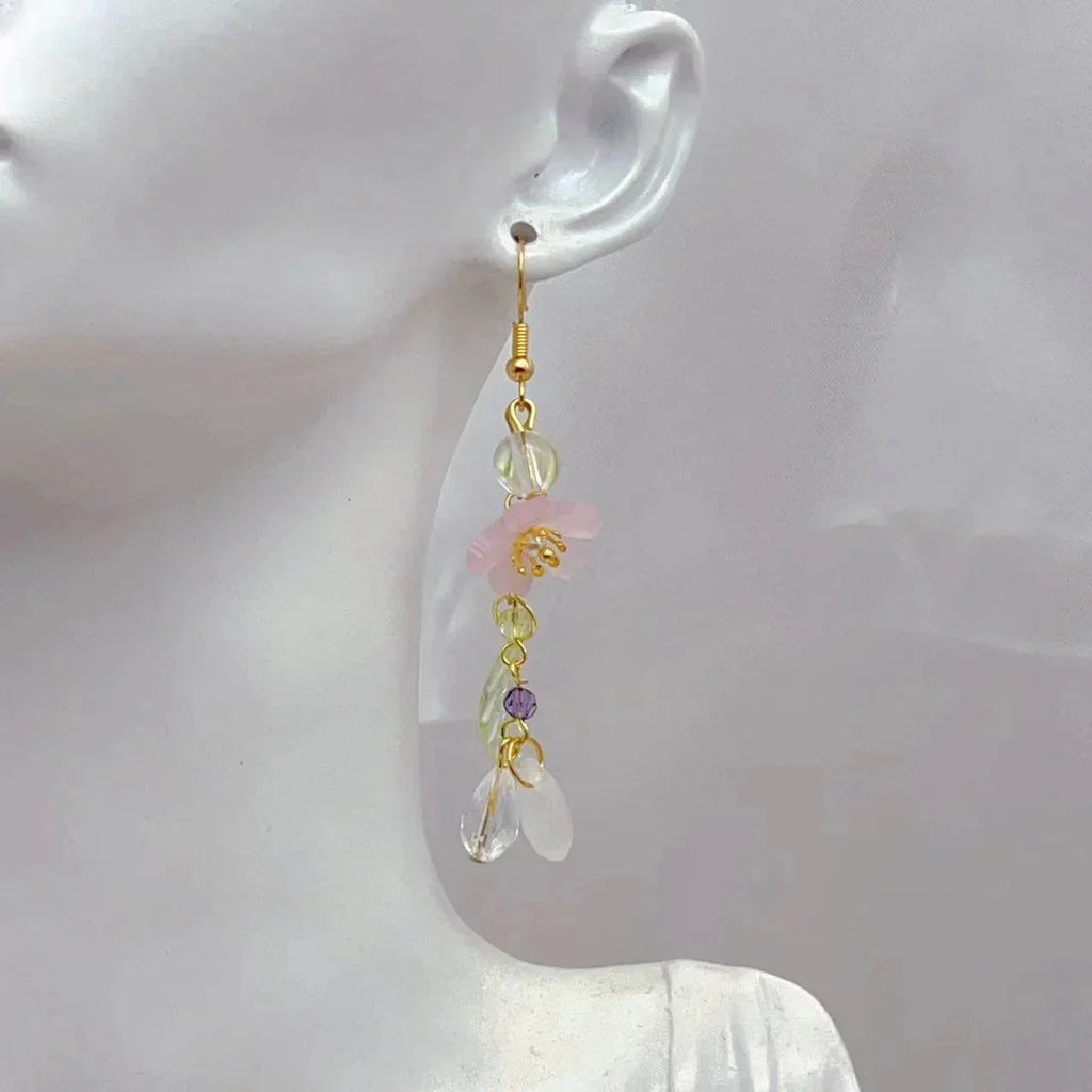 Cherry Blossom Flower Earrings - Elegant Resin Ear Hooks - ZA-Zola