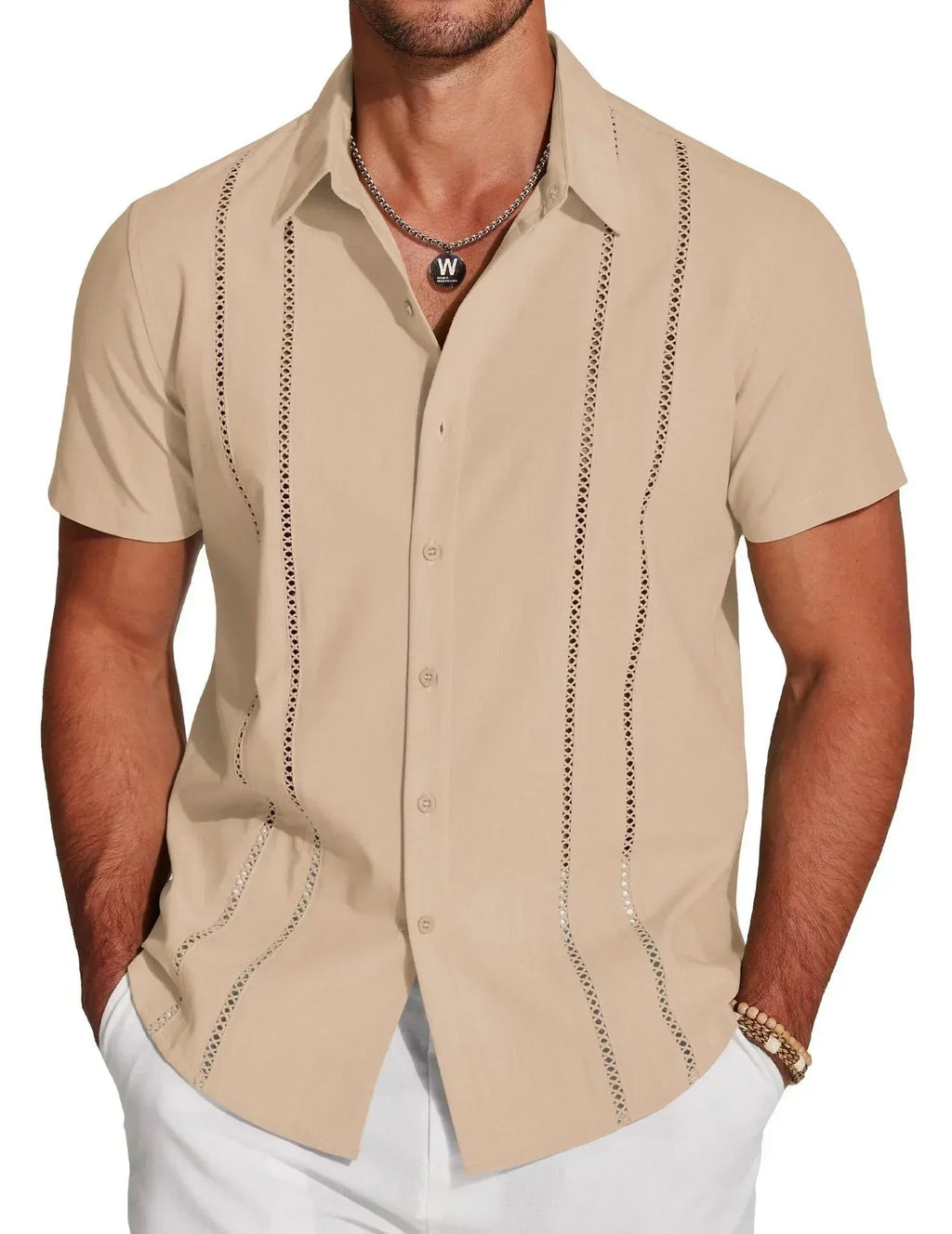 Men’s Hawaii Holiday Linen Shirt | Trendy Wild Summer Lapel Shirt