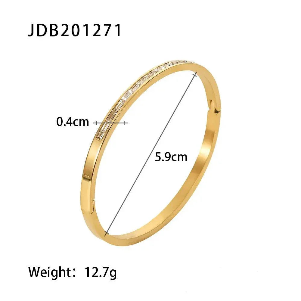 Gold-Plated Zirconia Bracelet – Stainless Steel Chic - ZA-Zola