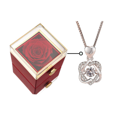 Fashion Acrylic Rotating Rose Jewelry Box | Elegant Gift Box