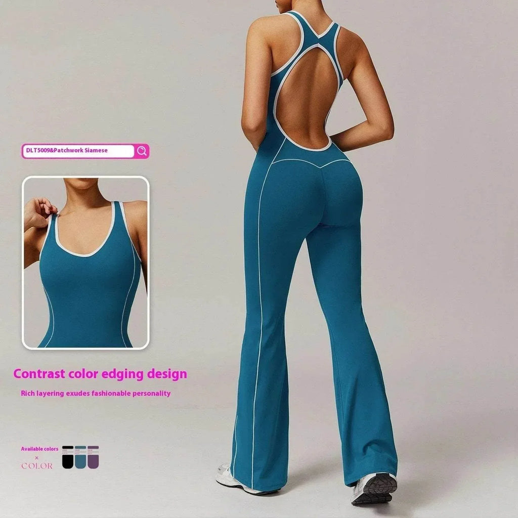 Hollow Back Yoga Jumpsuit – Sculpting & Stylish - ZA-Zola
