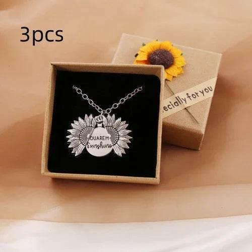 You Are My Sunshine Sunflower Pendant Necklace - ZA-Zola