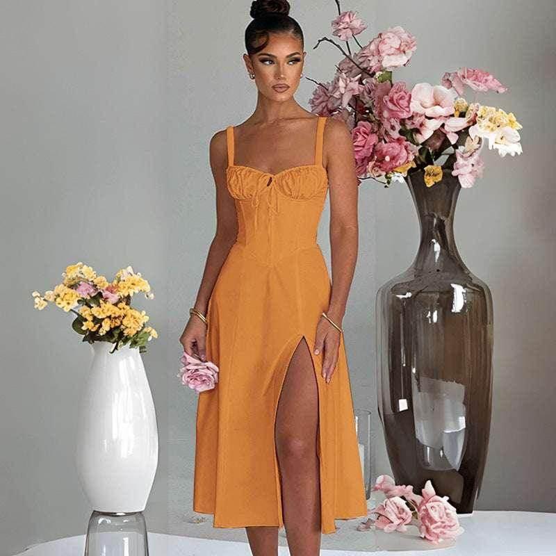 Casual Lace-Up Slim Fit Sling Dress - Elegant Style - ZA-Zola