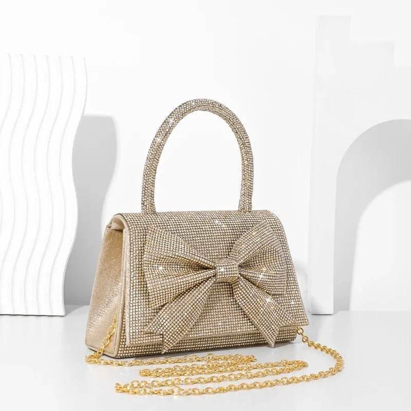 Luxury Full Diamond Bow Handbag | Light Street Trend Bag - ZA-Zola