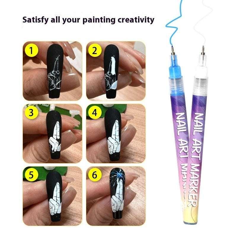 Nail Art Graffiti Pen – 12 Colors Acrylic Paint - ZA-Zola