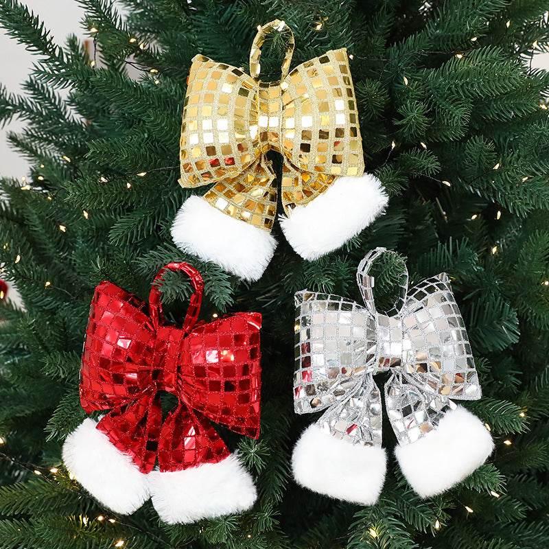 Mirror Bow Christmas Decoration for Tree | Gold, Silver & Red - ZA-Zola