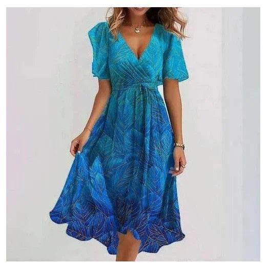 Chiffon V-Neck Summer Dress – Light, Feminine Style - ZA-Zola