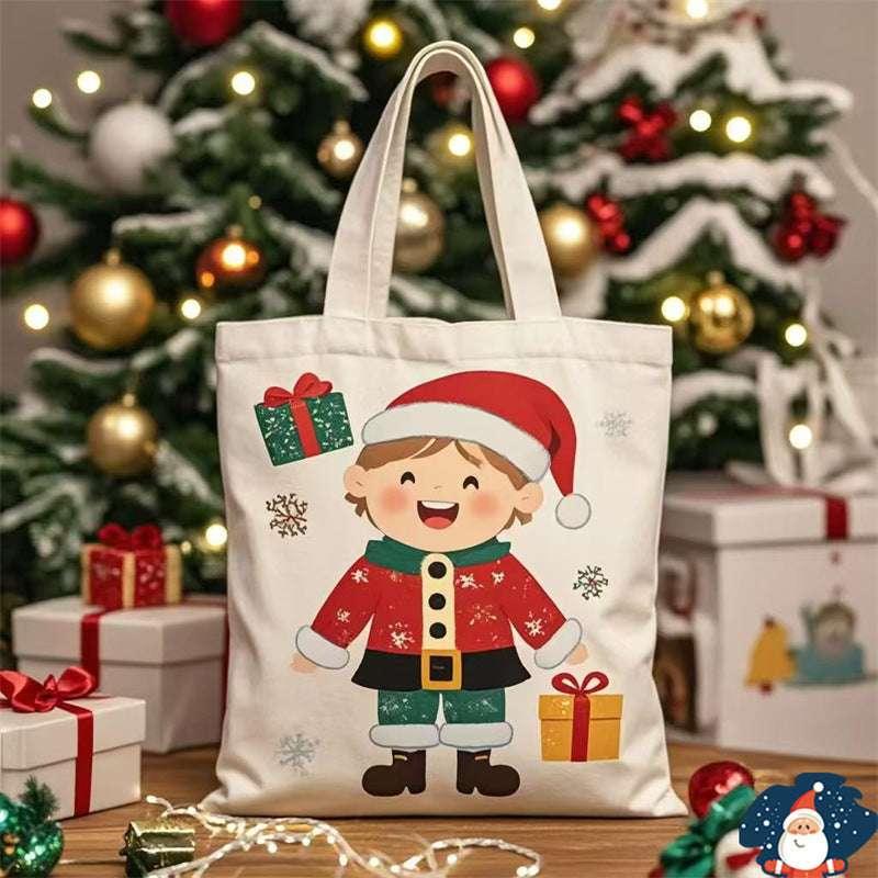 Christmas Canvas Bag Santa Claus Portable Gift Tote - ZA-Zola