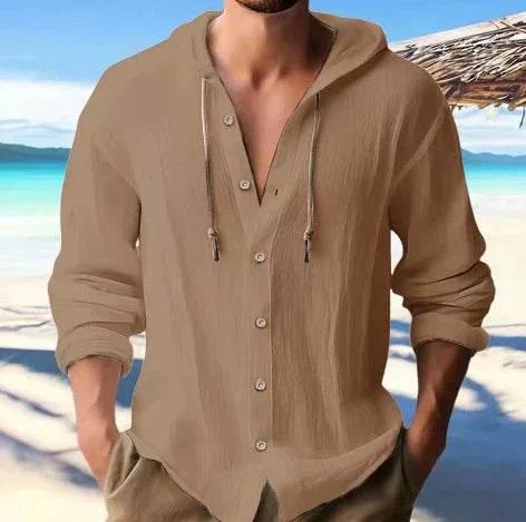 Cotton & Linen Hooded Shirt for Men – Shop Now - ZA-Zola