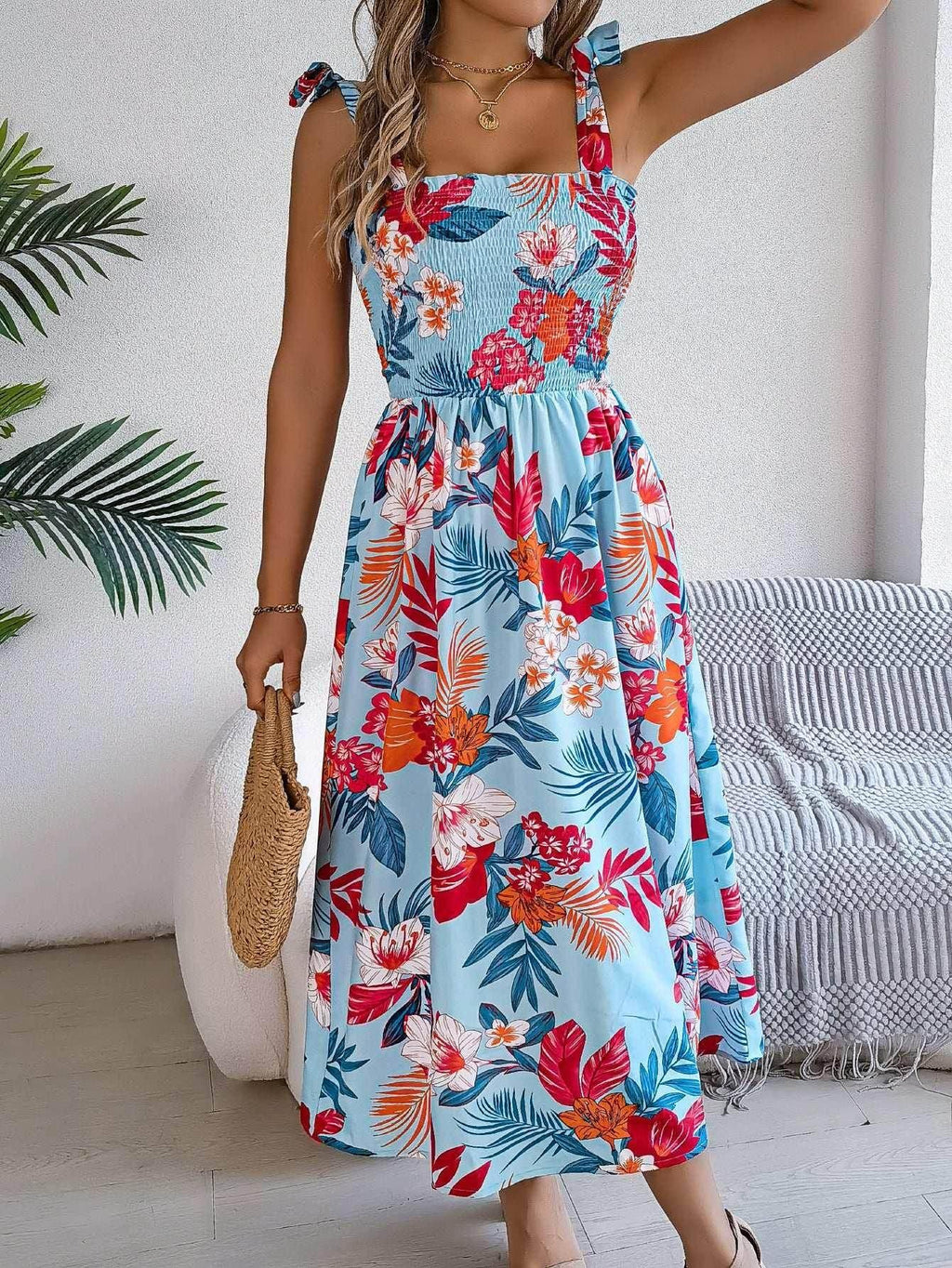 Floral Print Corset Dress – Summer Beach Holiday Look - ZA-Zola